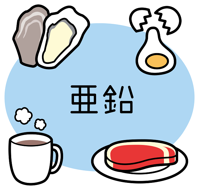 図:亜鉛を多く含む食品を示す図