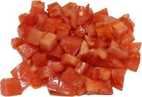 写真：トマトをみじん切りにした様子を表わす写真。