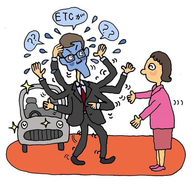 図:老いをみるまなざし_第65回_ETCパニック_車の不安がパニックを引き起こす様子を表す図。