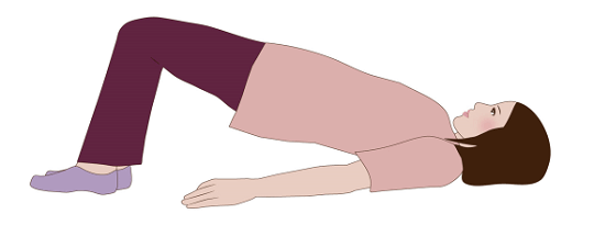 図1:ヒップリフト(お尻上げ)を行っているイラスト