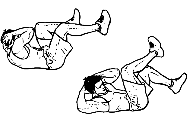 図3:腹斜筋を鍛える運動を示すイラスト