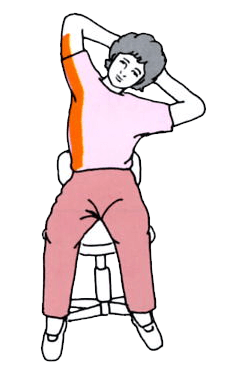 図5:肩こり体操の脇腹伸ばしを示す図