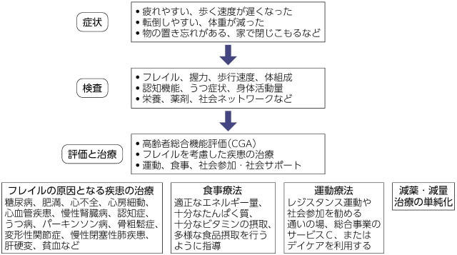 図、フレイル外来の流れを表す図。