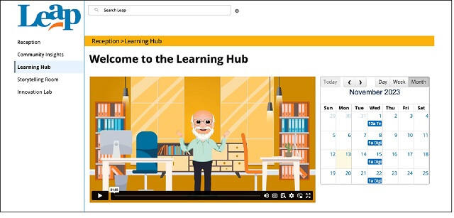 図、バーチャル・エンドユーザー・コミュニティであるLeap コミュニティ(Leapホームページからの画像)。