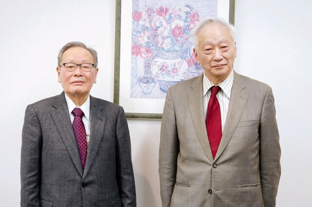 はせがわとしひこ氏とおおしましんいち氏のツーショット写真。