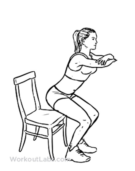 図3：空気椅子の運動をする様子を表す図。