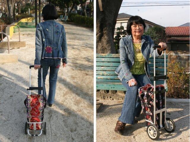 写真:著者の75歳頃のおしゃれな母親を表す写真。