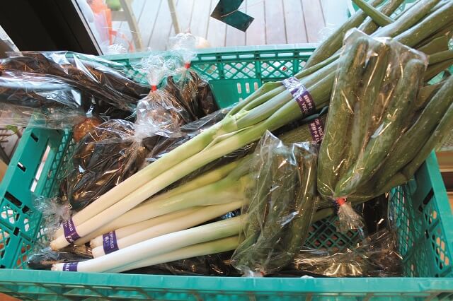 写真7：まちかど八百屋で販売されている無農薬野菜の様子を表す写真。