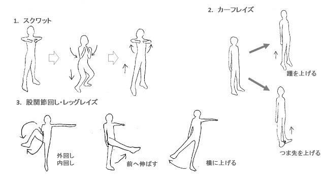 図1：レジスタンスエクササイズの進め方を表す図。