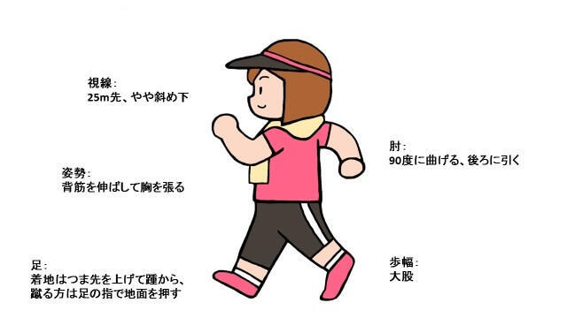 図1：歩く時の姿勢の状態を表す図。