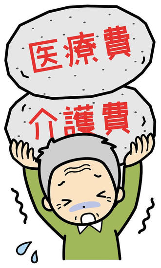 img1:医療費・介護費が負担になっている高齢男性のイメージ