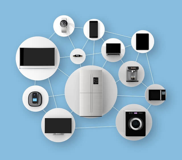 写真2:家電同士がインターネットで連携しているイラスト