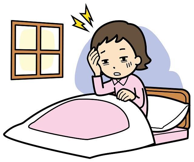 img：睡眠障害を起こしている女性のイラスト