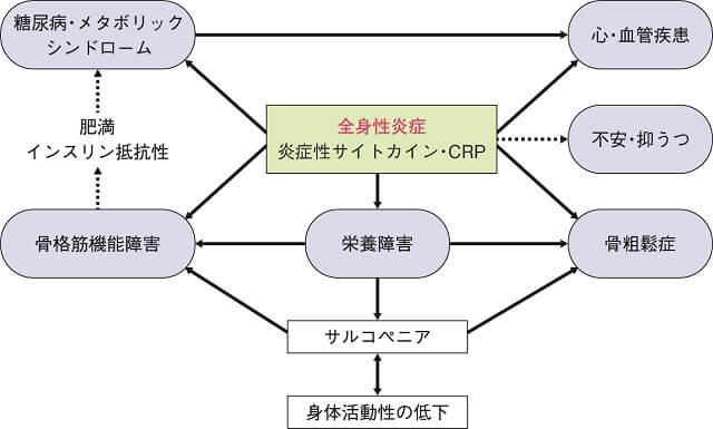 図1：COPDによる全身併存症を表す図。