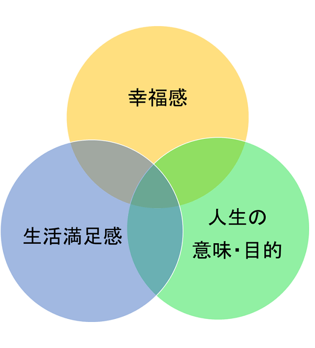 図1:主観的ウェルビーイングの評価分類を表す図。