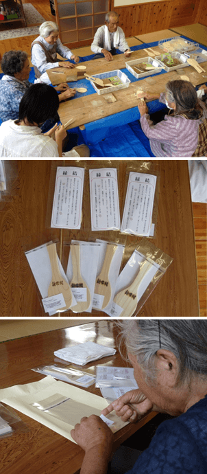 図2:しゃもじの磨き作業の風景写真