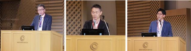 成果発表会の様子を表す写真。